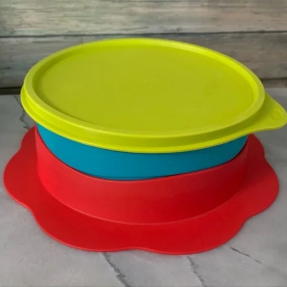 Tupperware Children's Kid's Feeding Dish Bowl w/ Suction Cup Base & Seal Primary - Picture 8 of 16